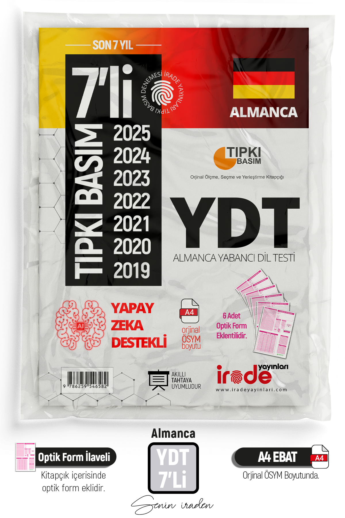 2026 YKS YDT ALMANCA ÖSYM Çıkmış Soru Tıpkı Basım 7li Deneme Paketi Optik Formlu