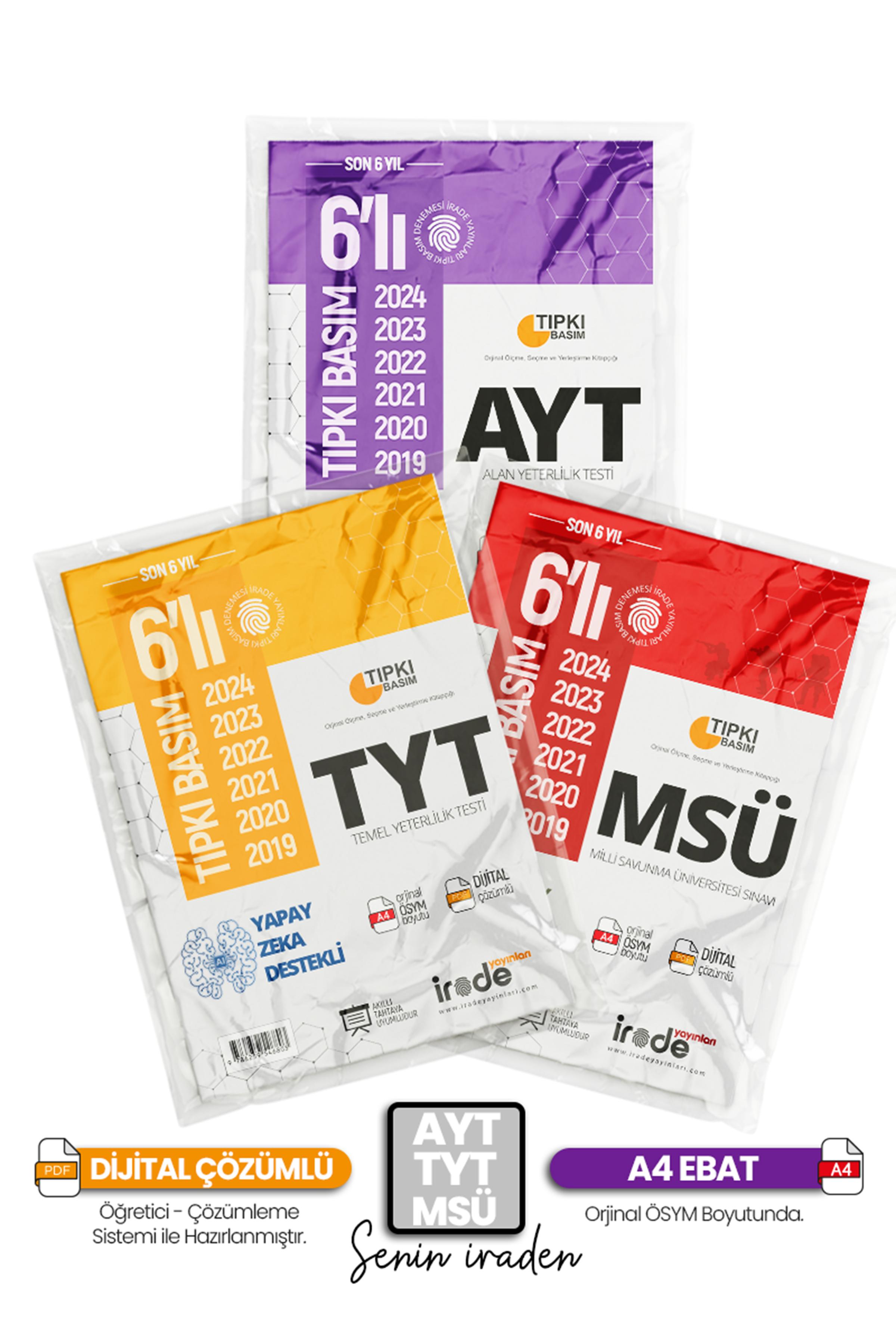 2025 Yks Ayt Tyt Msü Ösym Çıkmış Soru Son 6 Yıl Tıpkı Basım 18LI Çözümlü Paket Deneme Optik İlaveli