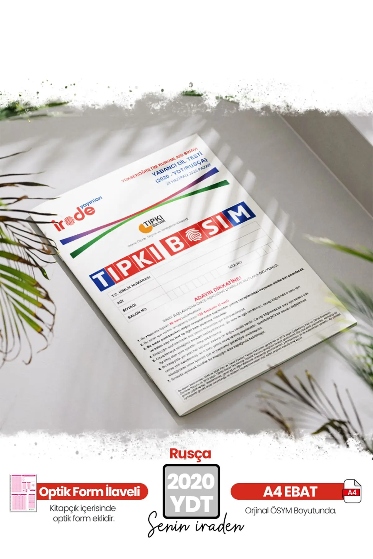 2020 YKS YDT RUSÇA ÖSYM Çıkmış Soru Tıpkı Basım Deneme Paketi Optik Formlu