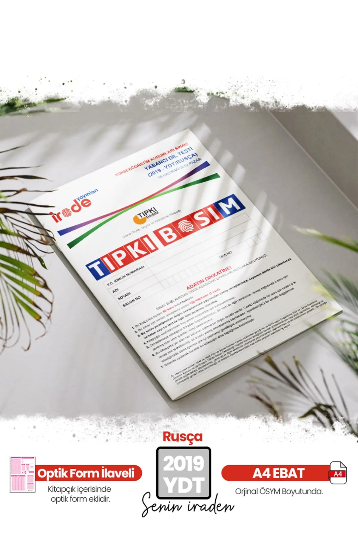 2019 YKS YDT RUSÇA ÖSYM Çıkmış Soru Tıpkı Basım Deneme Paketi 6lI Optik Formlu
