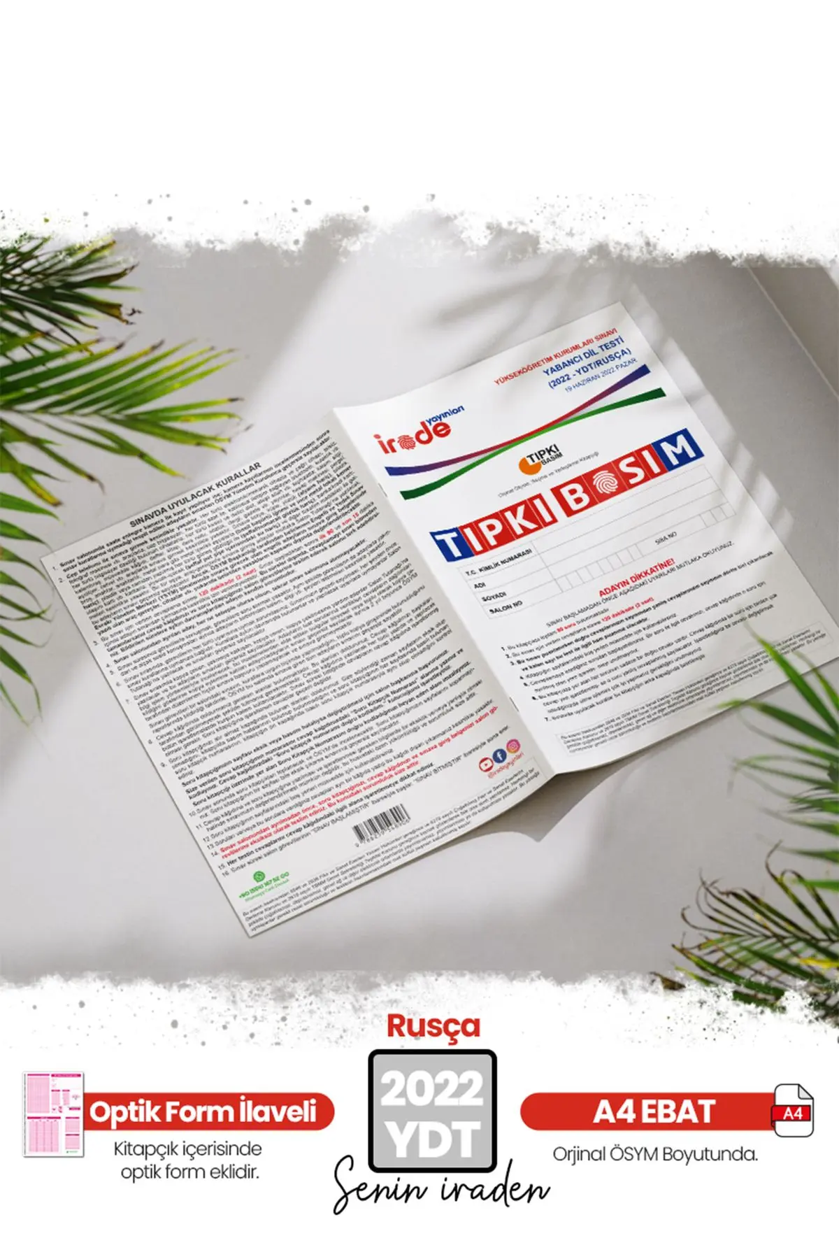 2022 Yks Ydt Rusça Ösym Çıkmış Soru Tıpkı Basım Deneme Paketi Optik Formlu